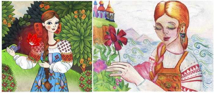 Аленький цветочек рисунок карандашом на тему сказки. Как нарисовать