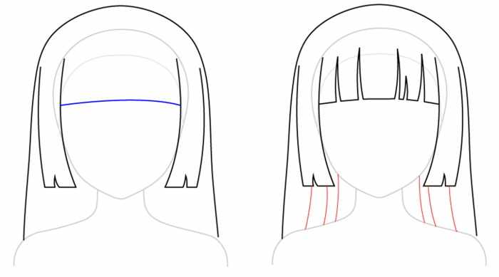 Аниме прически для девушек. Как нарисовать с длинными, короткими волосами, средней длины