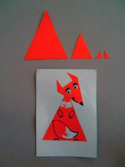 Аппликации из треугольников для детей дошкольников, школьников 1-7 классов. Презентация, шаблоны, инструкции