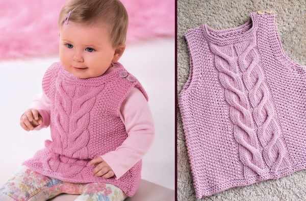 Безрукавка для девочки спицами 1-2-3-5 лет. Схемы и описание для начинающих, мастер-класс