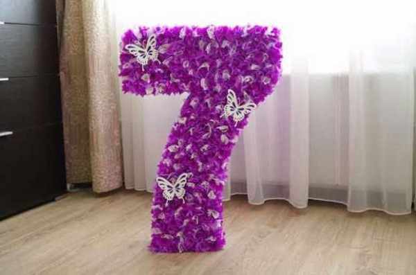 Как сделать цветок из салфетки своими руками для цифры на День Рождения