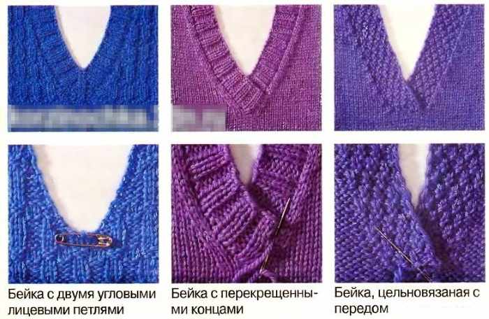 Как связать горловину спицами у свитера для начинающих пошагово из мохера, убавление, укороченными рядами