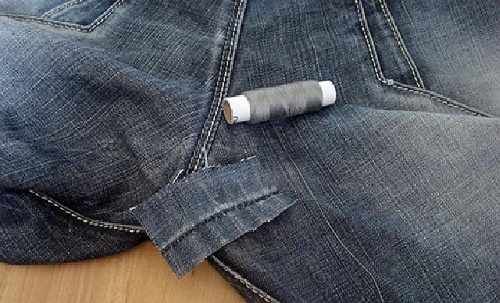 Как зашить дырку на джинсах вручную, без заплатки, машинки на колене, попе