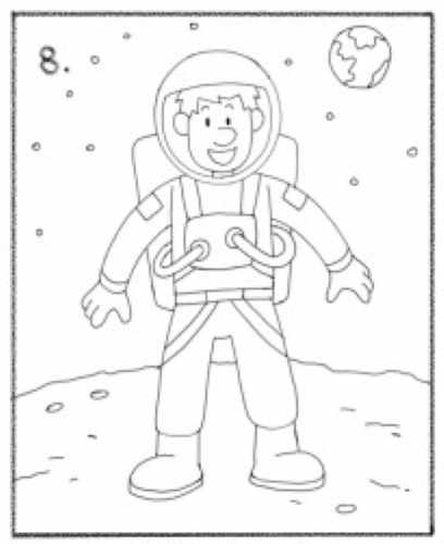Космонавт рисунок для детей карандашом поэтапно
