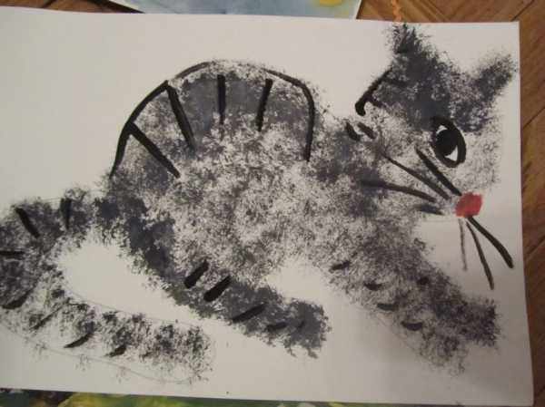 Котик рисунок для детей карандашом