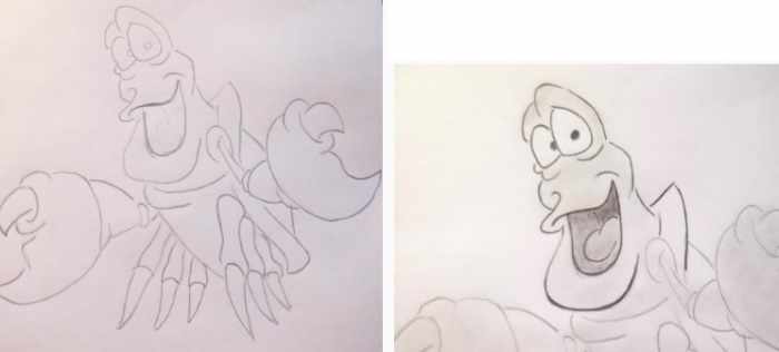 Краб рисунок для детей карандашом поэтапно в цвете