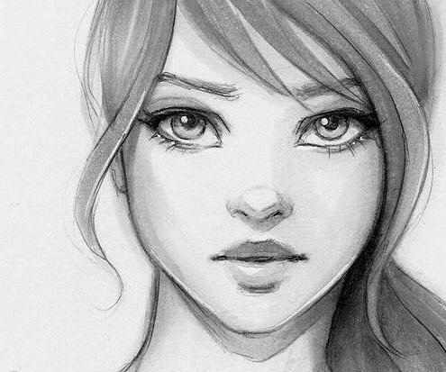 Лицо девушки рисунок карандашом. Как нарисовать поэтапно