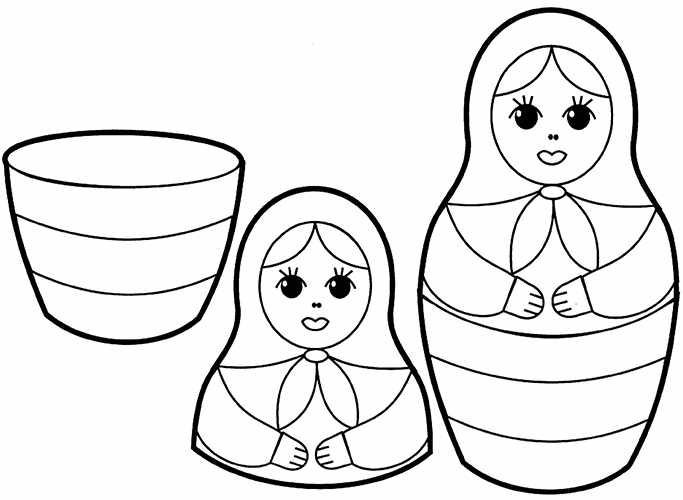 Матрешка рисунок для детей в детском саду