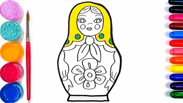 Матрешка рисунок для детей в детском саду