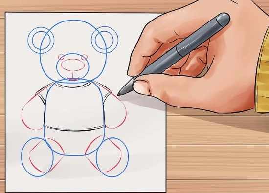 Мишка Тедди, рисунок карандашом поэтапно для начинающих