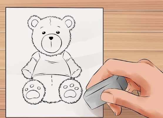 Мишка Тедди, рисунок карандашом поэтапно для начинающих