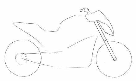 Мотоцикл рисунок для детей карандашом поэтапно