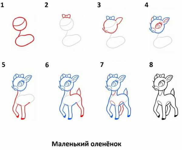 Олень рисунок для детей карандашом поэтапно