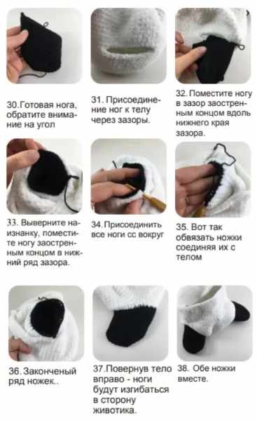 Панда крючком. Схемы, описание из плюшевой пряжи, травки, велюра для начинающих