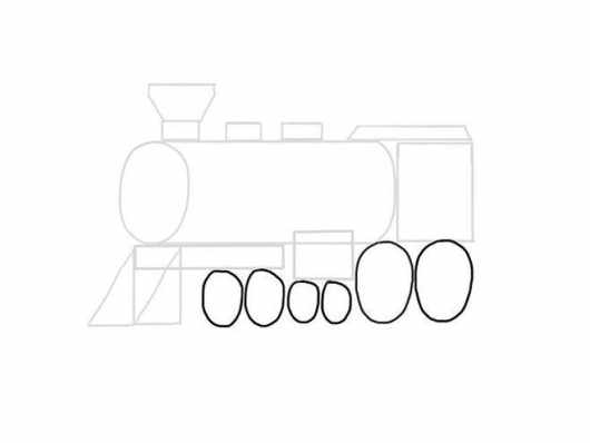 Паровоз рисунок для детей простой карандашом