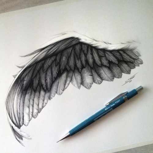 Рисунки ангелов с крыльями красивые карандашом