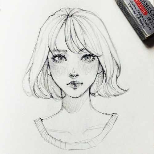 Рисунки девушек карандашом для срисовки: легкие в стиле swag, арт, аниме