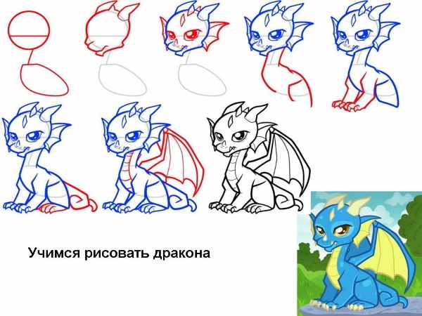 Рисунки драконов для срисовки легкие, красивые, прикольные поэтапно