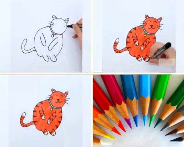 Рисунки из руки для детей животные красками, карандашом