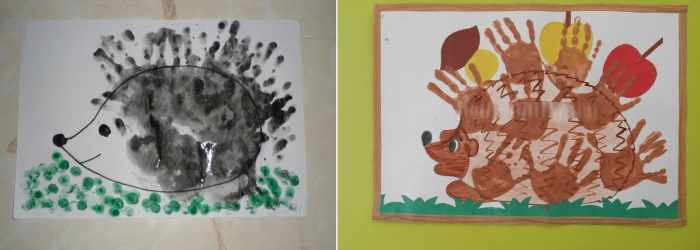Рисунки ладошками для малышей, пальчиками в детском саду