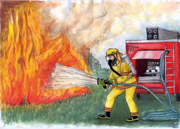Рисунки на пожарную тематику, про пожарную безопасность