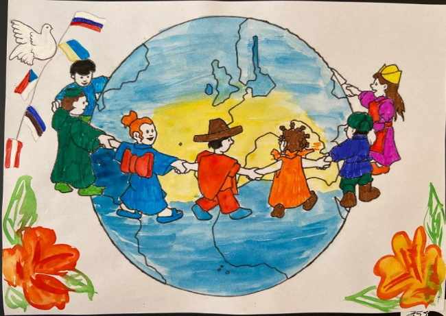 Рисунок на тему Дружба 1-2-3-4-5 класс
