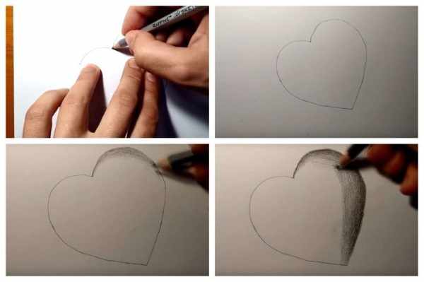 Рисунки сердца карандашом по клеточкам: разбитое с крыльями, холодное, объемное