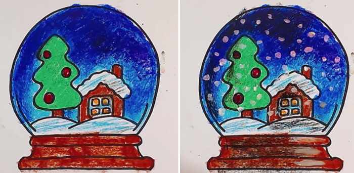 Рождественские рисунки для срисовки для детей