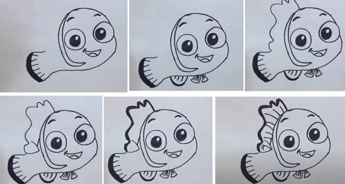 Рыба рисунок для детей поэтапно карандашом