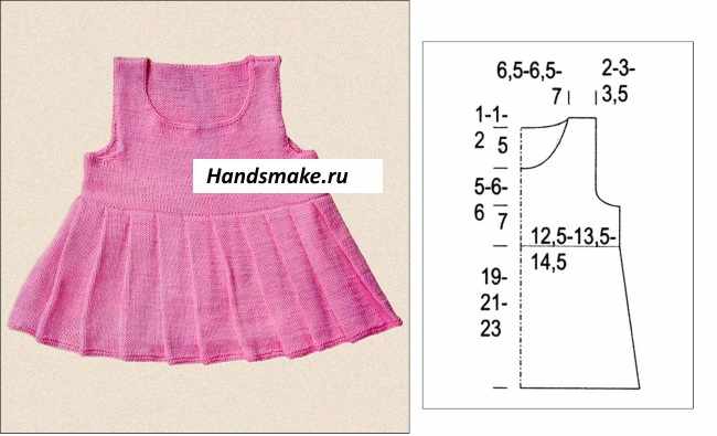 Сарафаны для девочки спицами 1-2-3-4-5 года. Схемы и описание