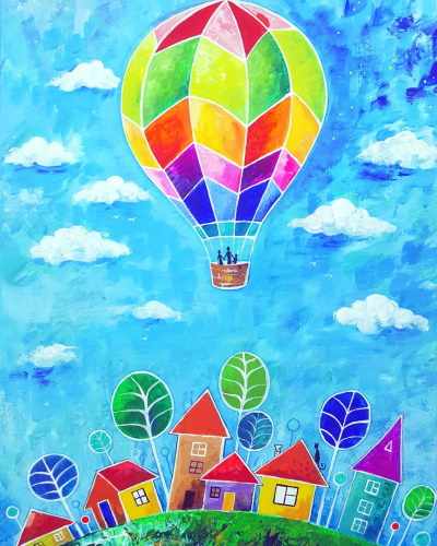 Рисунок Воздушный шар для детей карандашом, гуашью