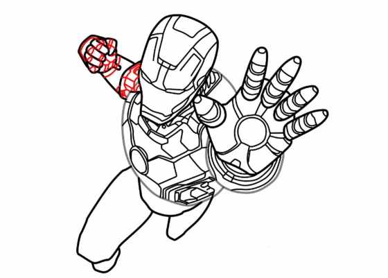 Железный Человек: рисунок карандашом легкий