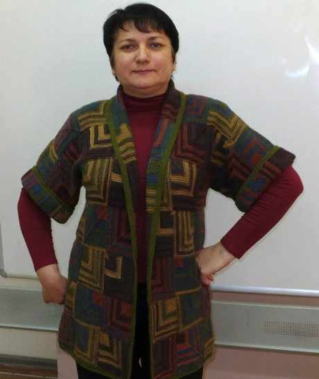 Жакет для женщин спицами МОЗАЙКА Жакет для женщин спицами МОЗАЙКА