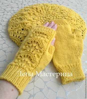 митенки спицами
