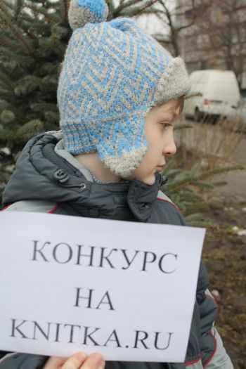 Шапка зимняя с ушками связанная спицами фото