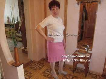Кофта и юбка спицами - работы Александры Старовой