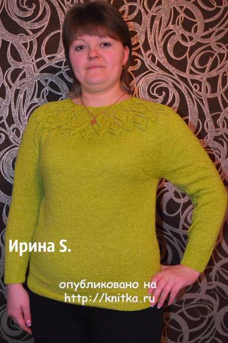 Свитер с круглой кокеткой. Работа Ирины Стильник