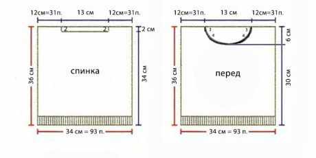 Выкройка и схема жилета: