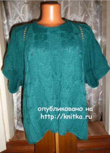 Женский пуловер - пончо спицами от Марины Ефименко