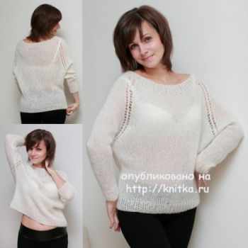 Вязаный пуловер. Работа Вилены