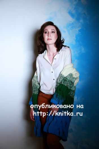 Кардиган Лало. Работа Лилии. Вязание спицами.