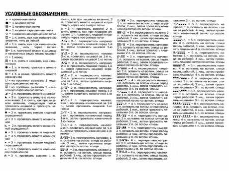 условные обозначения для вязания спицами
