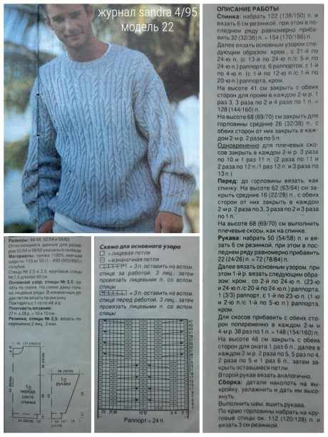 Схема вязания и описание пуловера