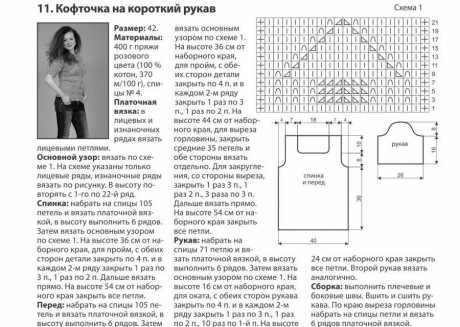 Ажурный топ с коротким рукавом описание и схема Ажурный топ с коротким рукавом описание и схема