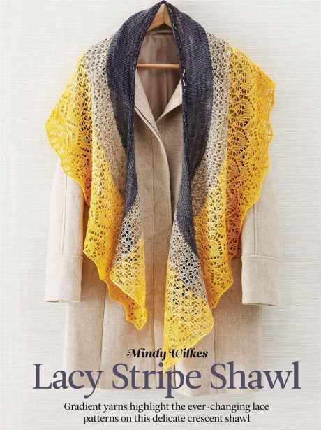 Шаль спицами Lacy stripe by Mindy Wilkes