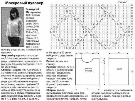 Как связать джемпер спицами из мохера Как связать джемпер спицами из мохера