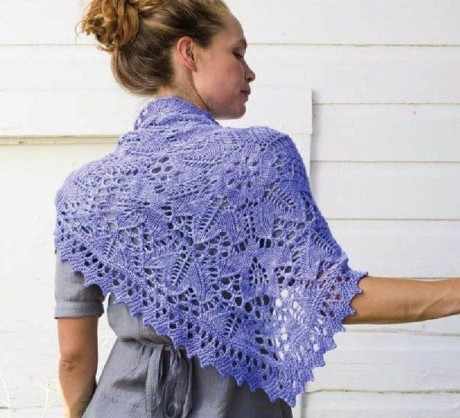 Ажурный платок - косынка спицами