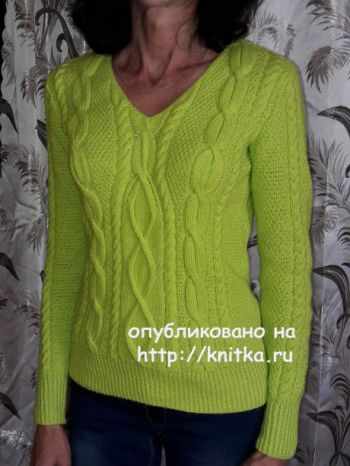 Пуловер женский с аранами от Марины Ефименко