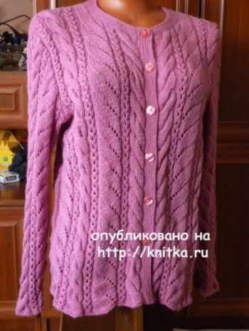 Вязаный спицами жакет для женщин. Работа Марины Ефименко Вязаный спицами жакет для женщин. Работа Марины Ефименко