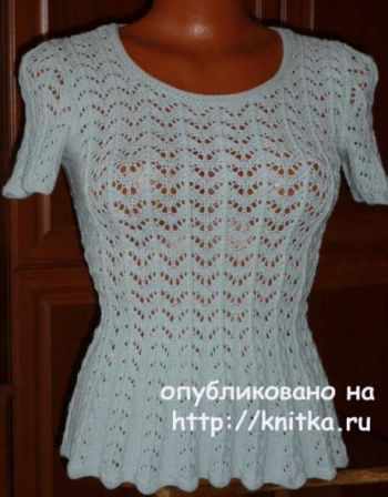 Приталенная кофточка спицами. Работа Марины Ефименко Приталенная кофточка спицами. Работа Марины Ефименко